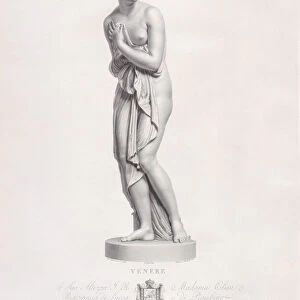 Venus, frontal view. from "Oeuvre de Canova: Recueil de Statues... ", 1817