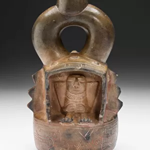 Vessel with Figure Seated Inside a Structure, c. 800 B. C. Creator: Unknown