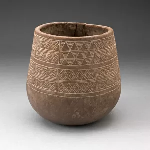 Vessel Incised with Panels of Textile-like Motifs, A. D. 1450 / 1532. Creator: Unknown