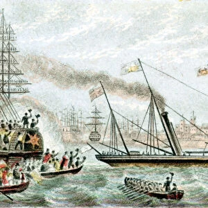 Victoria and Albert, the first steam-driven royal yacht, c1855