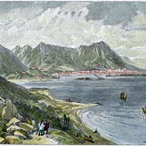 Victoria, Hong Kong, from the Chinese mainland, c1890