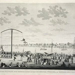 View on the Banks of the Ganges with representation of the Churruck Poojah …, pub