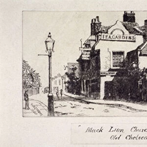 View of the Black Lion Inn, London, 1860. Artist: Walter Greaves