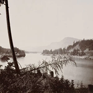 View on the Columbia, Cascades, 1867. Creator: Carleton Emmons Watkins