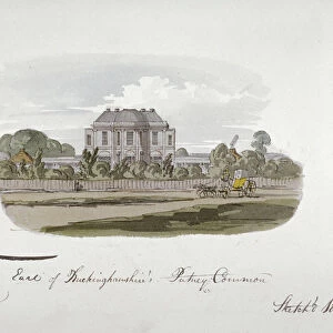 View of the Earl of Buckinghamshires mansion at Putney Common, London, 1810. Artist