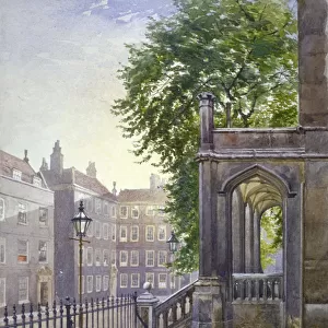 View of the entrance to Grays Inn Hall, South Square, London, 1886. Artist