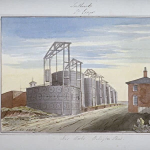 View of gas works in Pocock Street, Southwark, London, 1826. Artist: G Yates