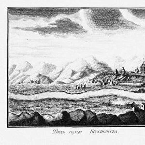 View of Krasnoyarsk, ca 1735. Artist: Lursenius, Johann Wilhelm (1704-1771)