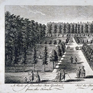 View of Lincolns Inn Garden from the terrace, Holborn, London, c1750