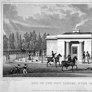 View of a lodge in Hyde Park, London, 1828