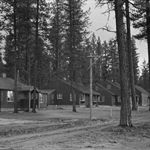 View of new model company lumber town housing for millworkers. Gilchrist, Oregon, 1939. Creator: Dorothea Lange