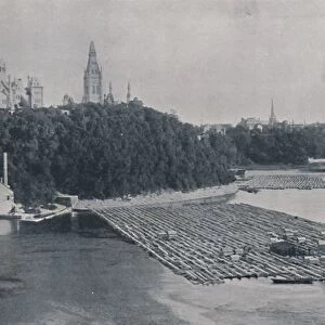 View of Ottawa, with Log-Rafts, 1924