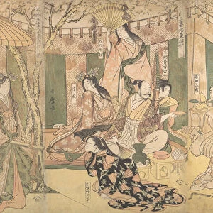 A View of the Pleasures of the Taiko and His Five Wives at Rakuto, 1804