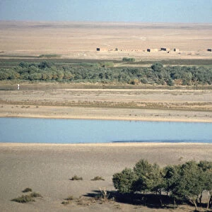 View of the River Tigris from the Ziggurat, Ashur, Iraq, 1977