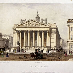 View of the Royal Exchanges west front, London, 1854. Artist: Charles Claude Bachelier