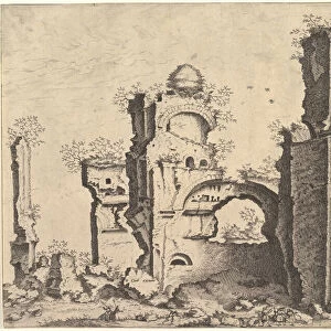 View of ruins, possibly the Baths of Caracalla, from the series The Small book of Roman