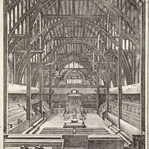 View of the scaffolding in Westminster Hall, London, c1760