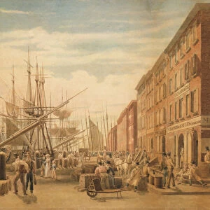 View of South Street, from Maiden Lane, New York City, ca. 1827