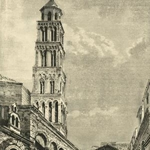 View in Spalatro, Showing the Campanile and the Peristyle of the Palace of Diocletian, 1890
