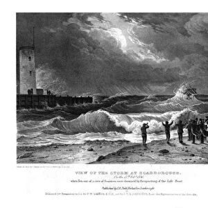 View of the Storm at Scarborough on the 17th February 1836. Creator: Charles Joseph Hullmandel