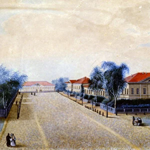 View of the Treasury in Tver, 1830s. Artist: Russian Master
