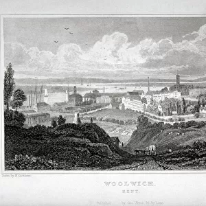 View of Woolwich with the River Thames in the distance, c1830. Artist: J Hinchcliff