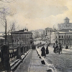 View of Znamenka Street in winter, Moscow, Russia, early 20th century