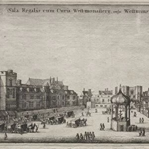 Views of London: New Palace Yard with Westminster Hall, and the Clock House, 1647