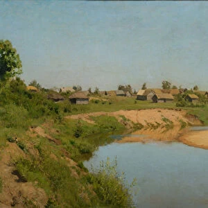 Village on the banks of the river, 1890s