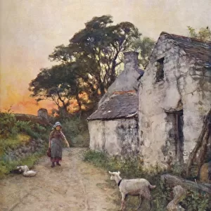 A Village Lane, South Wales, late 19th-early 20th century. Creator: Sir Ernest Albert Waterlow