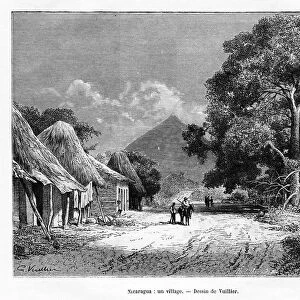 A village, Nicaragua, 19th century. Artist: Vuillier