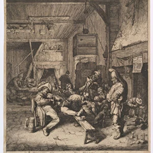 The Violin Player Seated in the Inn, 1685. Creator: Cornelis Dusart