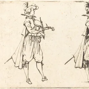 Violinist, c. 1622. Creator: Jacques Callot