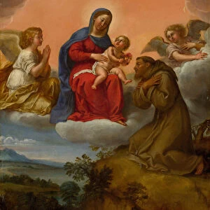 Virgin and Child Adored by Saint Francis, c. 1606 / 07. Creator: Francesco Albani