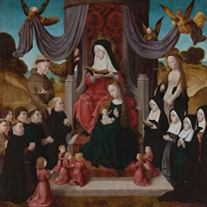 The Virgin and Child with Saint Anne (Anna Selbdritt), Saints Francis, Lidwina and donors, c. 1490-1 Artist: Netherlandish master