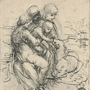 Virgin and Child with St. Anne, c1480 (1945). Artist: Leonardo da Vinci Virgin and Child with St. Anne, c1480 (1945). Artist: Leonardo da Vinci