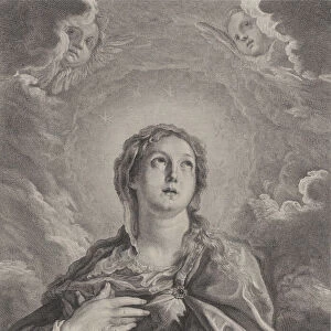 The Virgin, hands folded on her chest, looking upwards, 1729-40