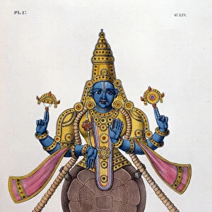 Vishnu, one of the gods of the Hindu trinity (trimurti), 1828