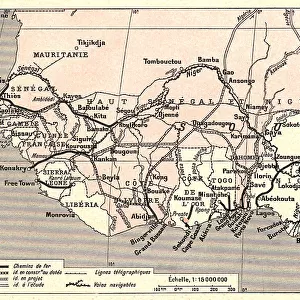 'Voies de communication de l'Afrique occidentale francaise; L'Ouest Africain, 1914. Creator: Unknown