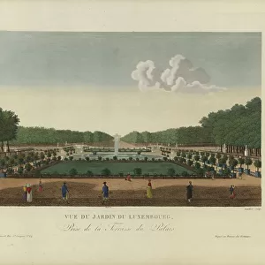 Vue du jardin du Luxembourg, prise de la terrasse du Palais, 1817-1824. Creator: Courvoisier-Voisin, Henri (1757-1830)