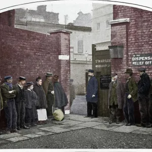 Waiting for admission to St Marylebone Workhouse, Luxborough Street, London, c1901 (1903)