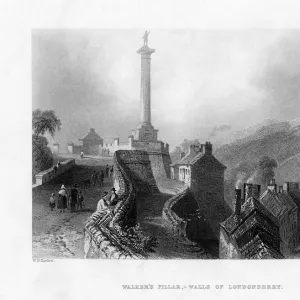 Walkers Pillar, Londonderry, Northern Ireland, 1860. Artist: R Wallis