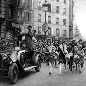 Walking match of midinettes, Paris, St Catherines Day, 1931. Artist: Ernest Flammarion