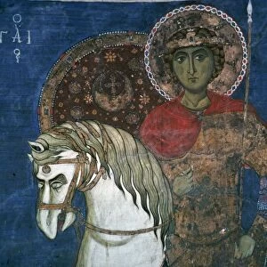 Wall painting of St George, 14th century