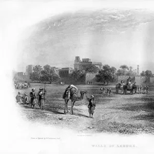 Walls of Lahore, 19th century. Artist: EL Roberts