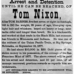 Wanted poster for the outlaw Tom Nixon, c1877 (1954)