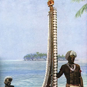 War canoe, Solomon Islands, c1923. Artist: HJ Shepstone