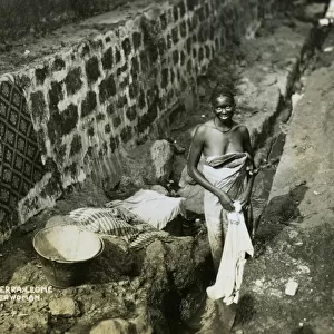 A washerwoman, Sierra Leone, 20th century