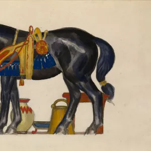 Watering Horse. Artist: Bakst, Leon (1866-1924)