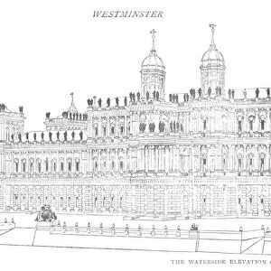 The Waterside Elevation of Inigo Jones Proposed Palace, c1897. Artist: William Patten